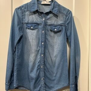 Yahada Sky Blue Denim Top